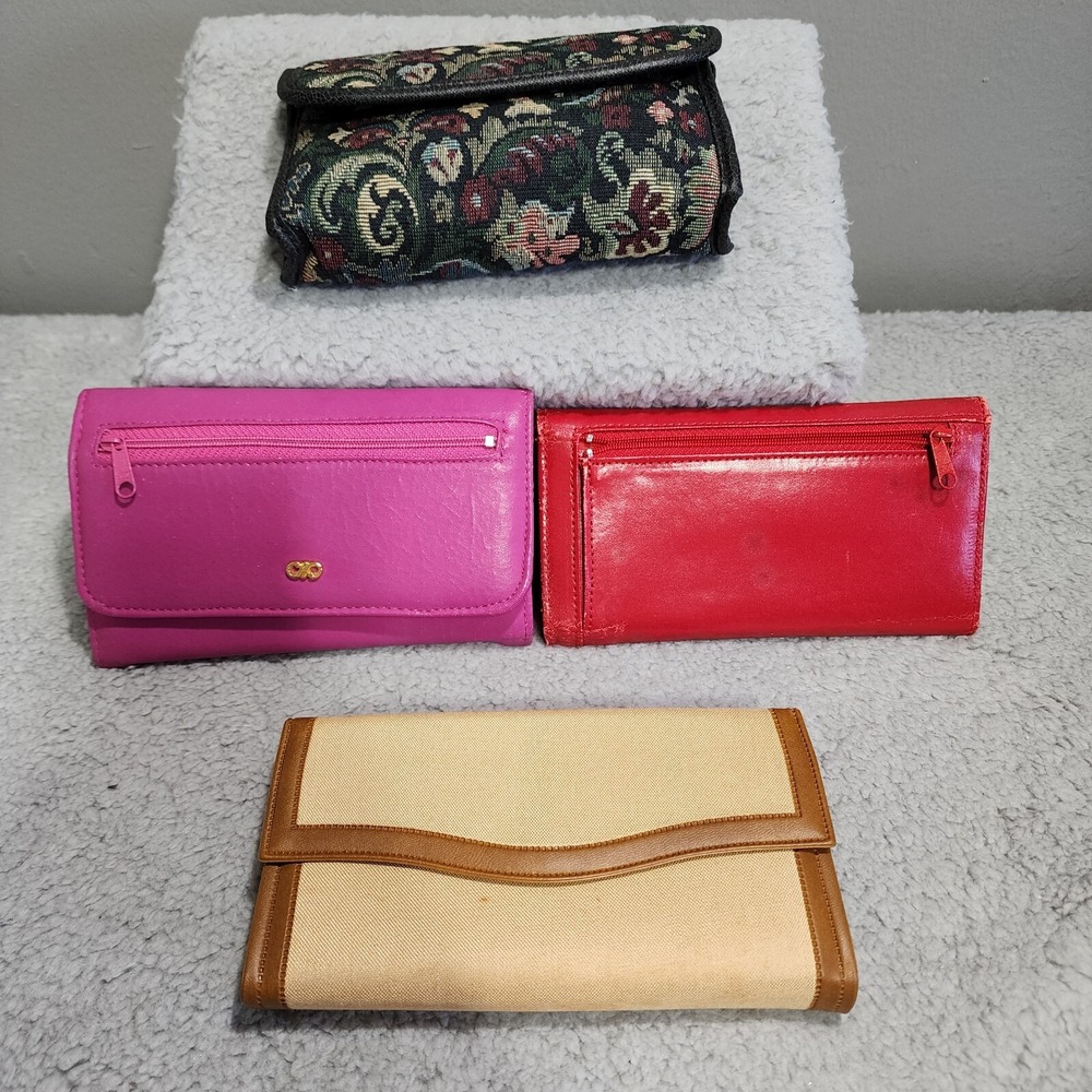 Wallets‎ Womens Vintage Deadstock Coin Purse Makeup Bag Lot of 4 80's